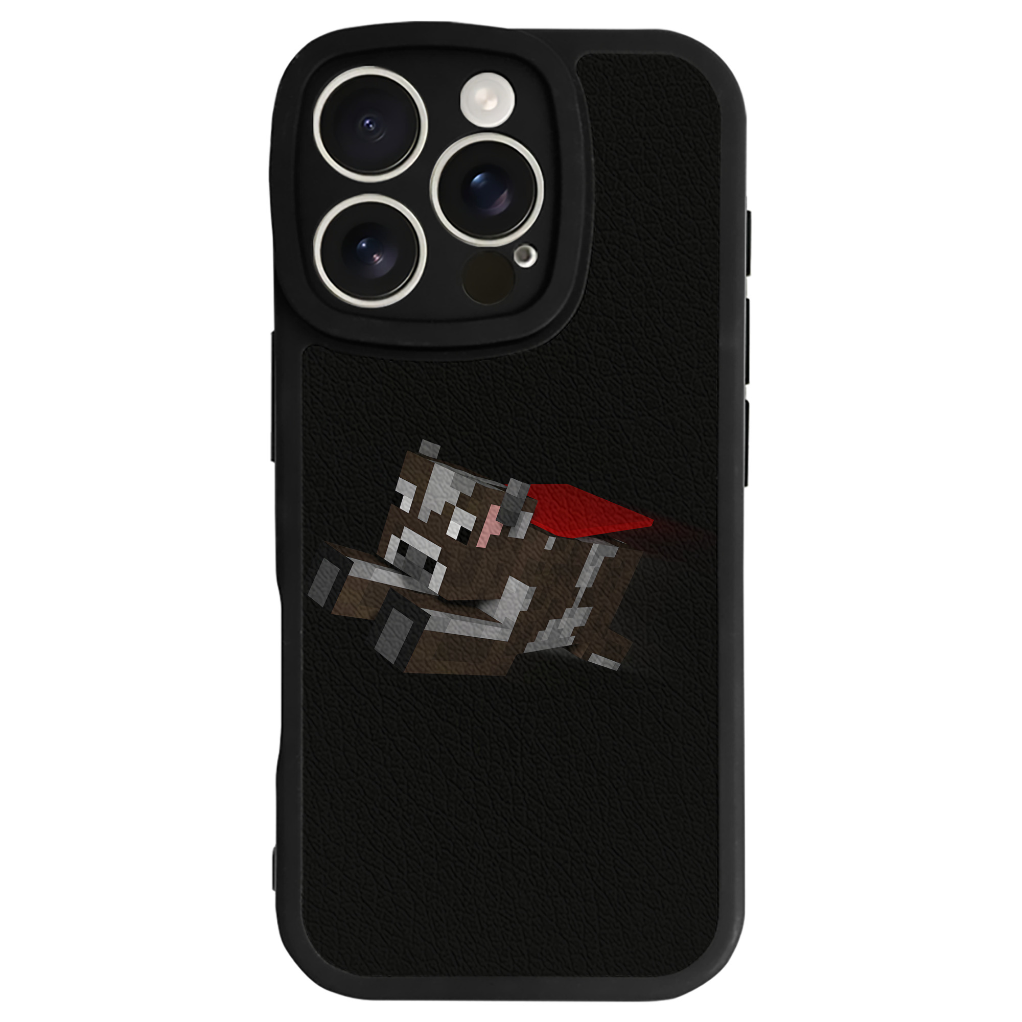 （画像用） マインクラフト ブロックの世界 Minecraft MC Block world 【iPhone 16シリーズ対応】シリコンスマホケース（レザー調） 材質：シリコン